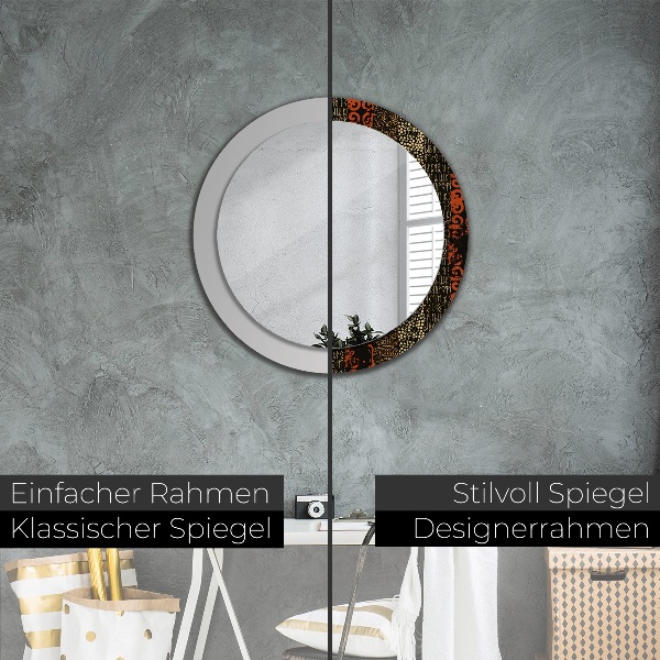 Ronde spiegel met decoratie Grunge abstracte patroon