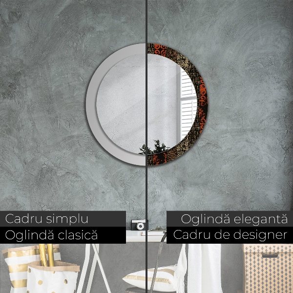 Ronde spiegel met decoratie Grunge abstracte patroon