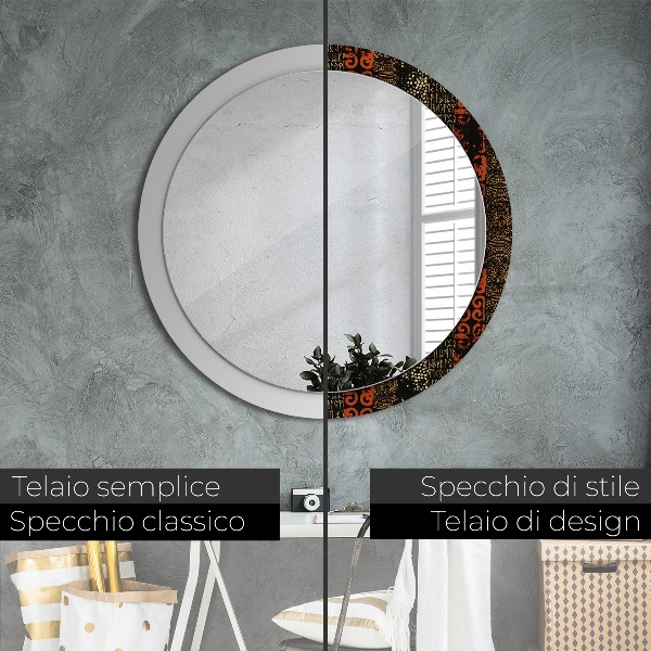 Ronde spiegel met decoratie Grunge abstracte patroon