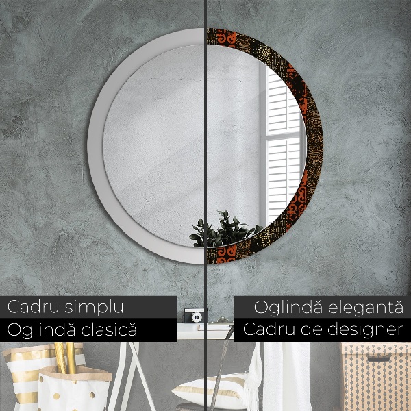 Ronde spiegel met decoratie Grunge abstracte patroon