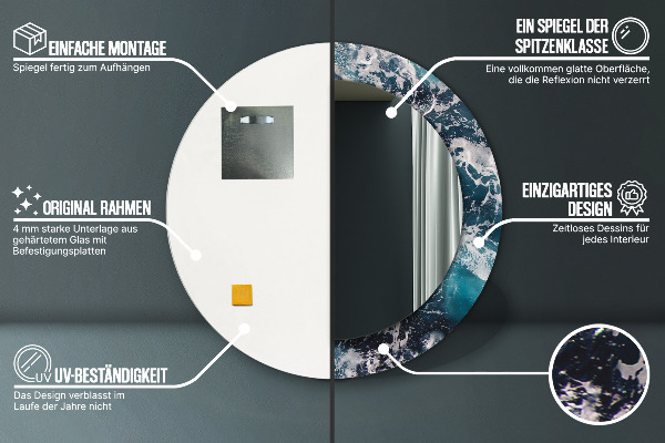 Bedrukte ronde spiegel Stormachtige zee