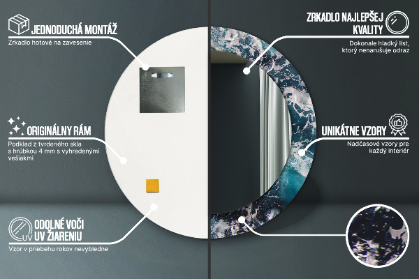 Bedrukte ronde spiegel Stormachtige zee