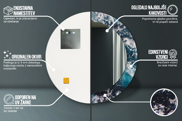 Bedrukte ronde spiegel Stormachtige zee