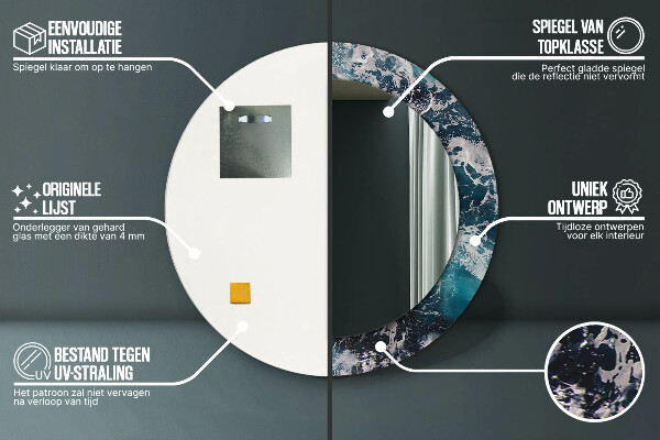 Bedrukte ronde spiegel Stormachtige zee