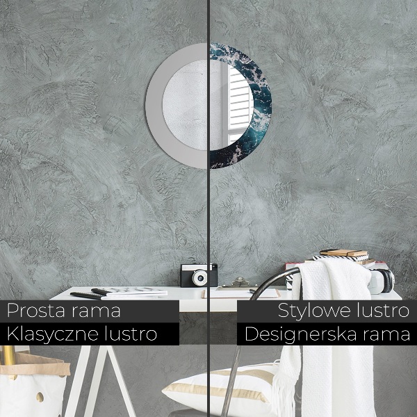 Bedrukte ronde spiegel Stormachtige zee