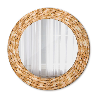 Ronde spiegel met decoratie Riet textuur
