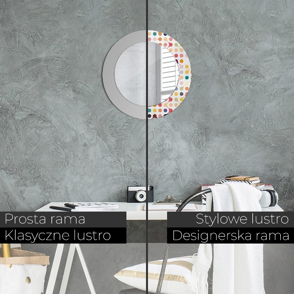 Ronde wandspiegel met print Naadloze veelkleurig