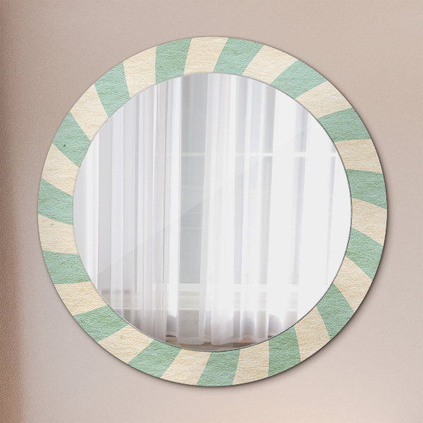 Ronde spiegel met decoratie Retro pastelpatroon
