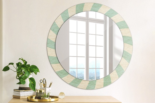 Ronde spiegel met decoratie Retro pastelpatroon