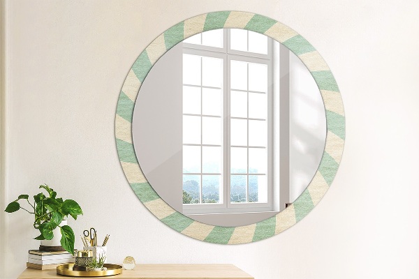 Ronde spiegel met decoratie Retro pastelpatroon