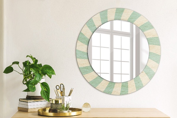 Ronde spiegel met decoratie Retro pastelpatroon