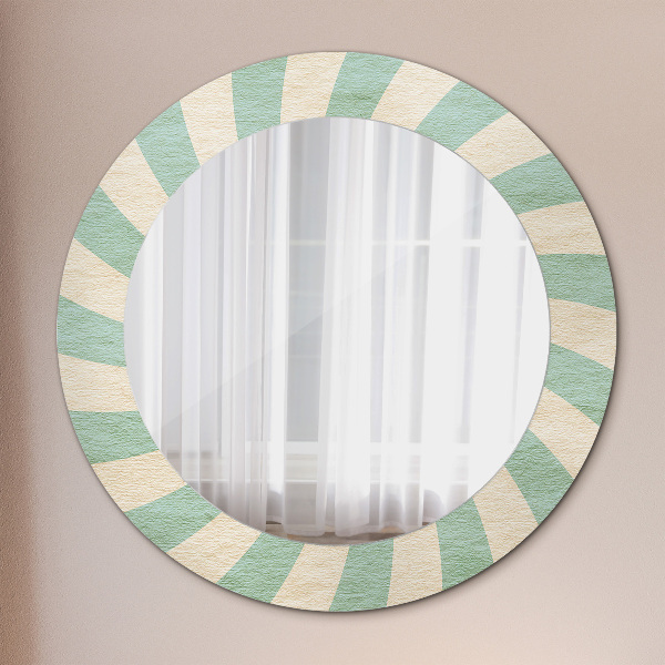 Ronde spiegel met decoratie Retro pastelpatroon