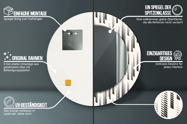 Bedrukte ronde spiegel Gestreept patroon