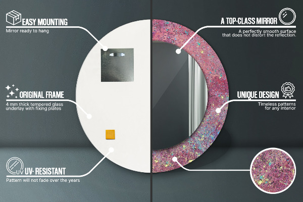 Bedrukte ronde spiegel Festival van kleuren