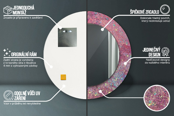 Bedrukte ronde spiegel Festival van kleuren