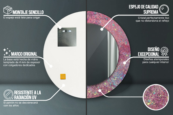 Bedrukte ronde spiegel Festival van kleuren