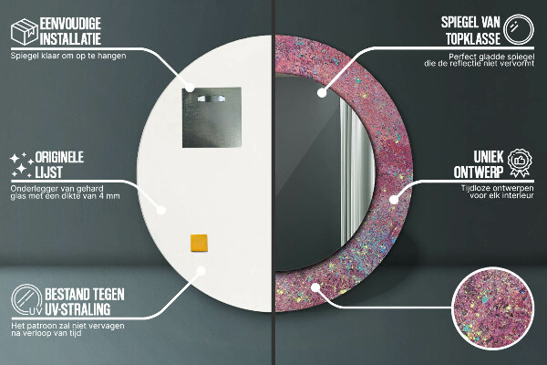 Bedrukte ronde spiegel Festival van kleuren