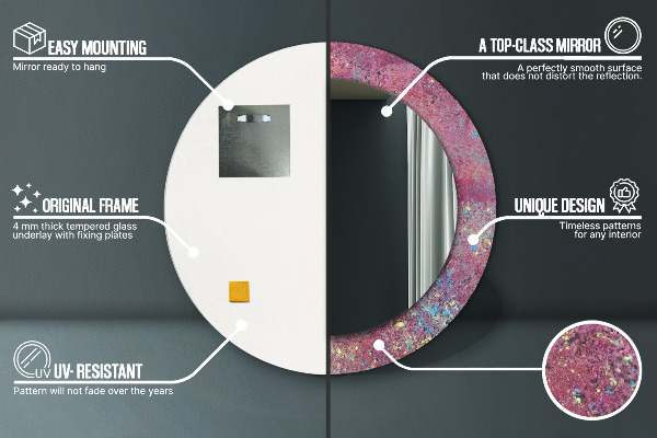 Bedrukte ronde spiegel Festival van kleuren