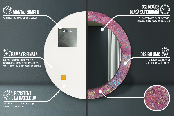 Bedrukte ronde spiegel Festival van kleuren