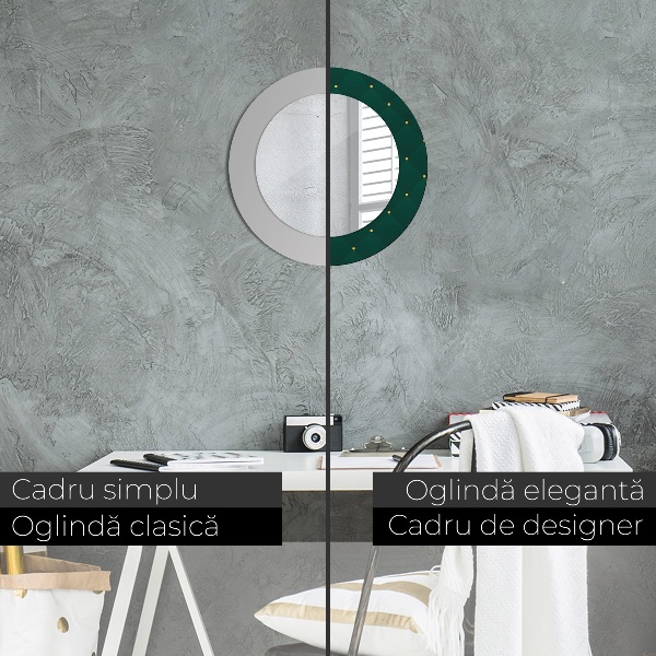 Bedrukte ronde spiegel Groene luxe sjabloon