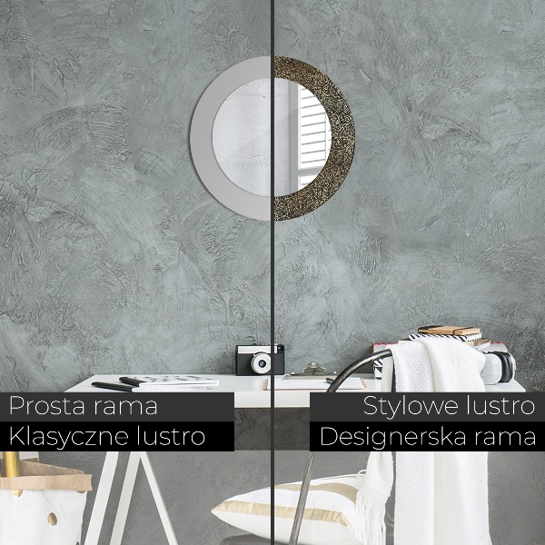 Ronde spiegel met decoratie Gouden ornamenten