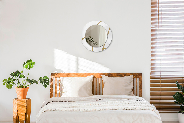 Ronde spiegel met bedrukte lijst Lineaire compositie