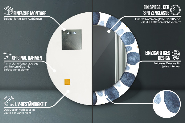 Ronde spiegel met decoratie Maanmandala