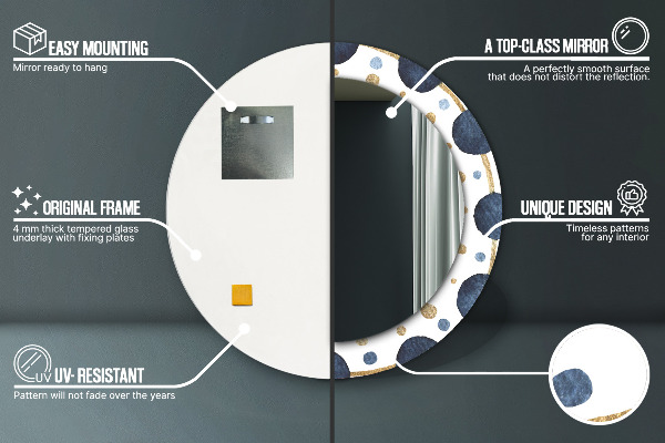 Ronde spiegel met decoratie Maanmandala