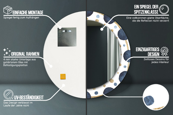 Ronde spiegel met decoratie Maanmandala