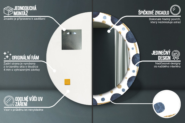 Ronde spiegel met decoratie Maanmandala