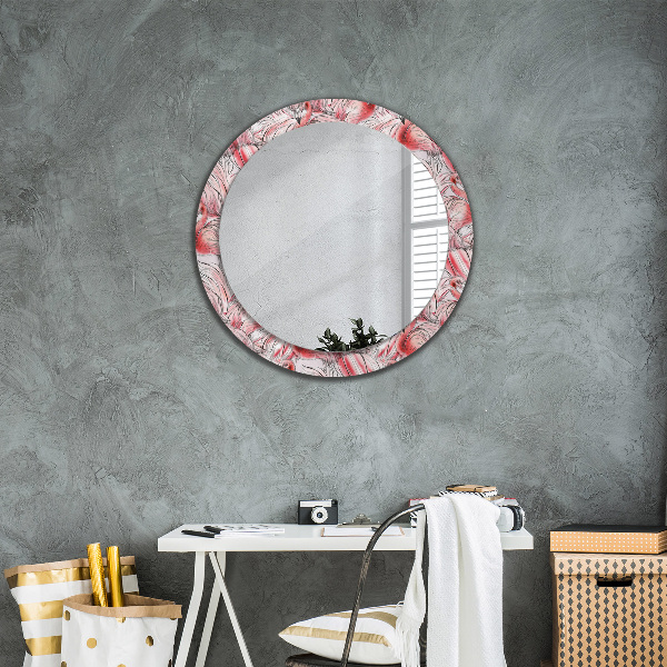 Ronde wandspiegel met print Flamingo-patroon