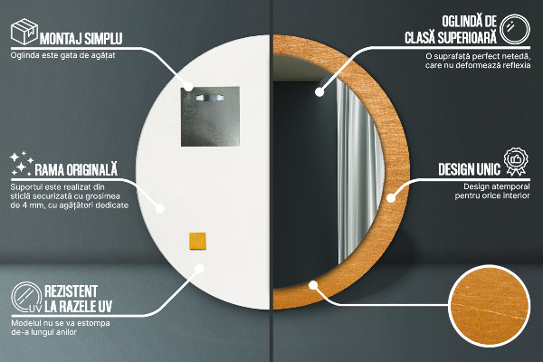 Ronde spiegel met decoratie Metalen oppervlak