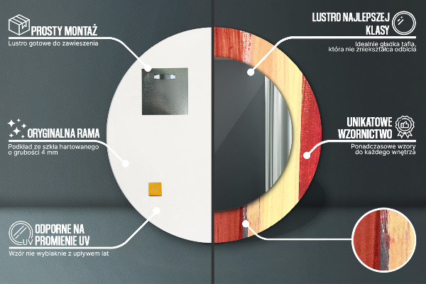 Bedrukte ronde spiegel Abstract beeld