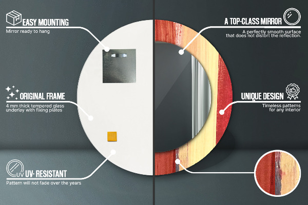 Bedrukte ronde spiegel Abstract beeld