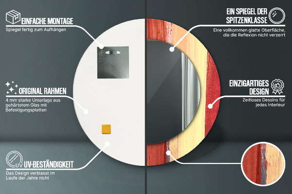 Bedrukte ronde spiegel Abstract beeld