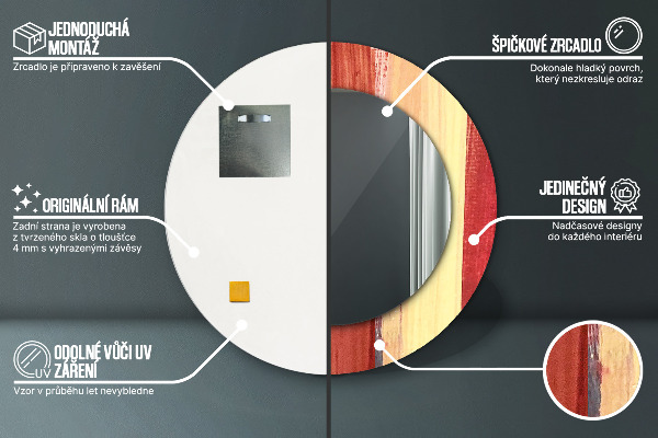 Bedrukte ronde spiegel Abstract beeld