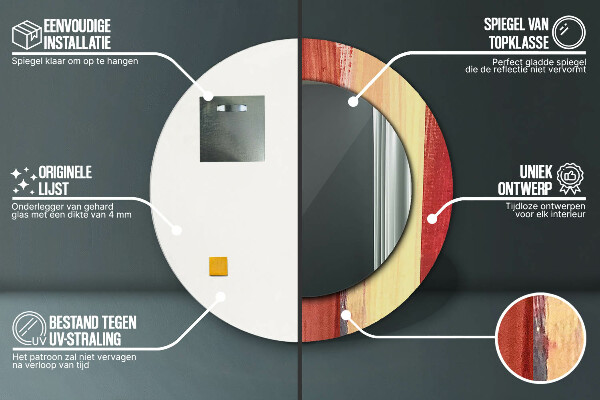 Bedrukte ronde spiegel Abstract beeld