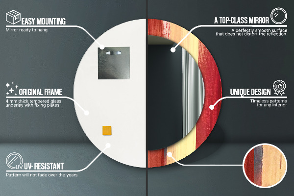 Bedrukte ronde spiegel Abstract beeld