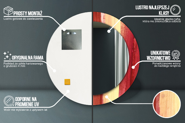 Bedrukte ronde spiegel Abstract beeld