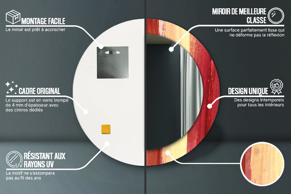 Bedrukte ronde spiegel Abstract beeld