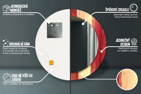 Bedrukte ronde spiegel Abstract beeld