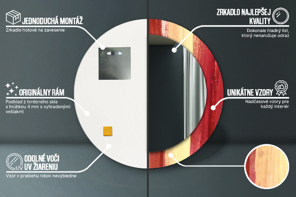 Bedrukte ronde spiegel Abstract beeld