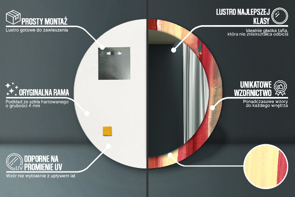 Bedrukte ronde spiegel Abstract beeld