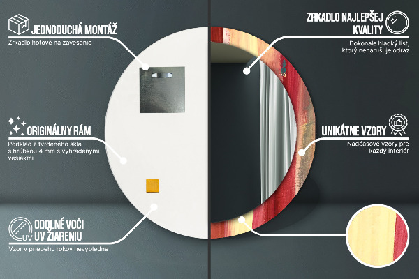 Bedrukte ronde spiegel Abstract beeld