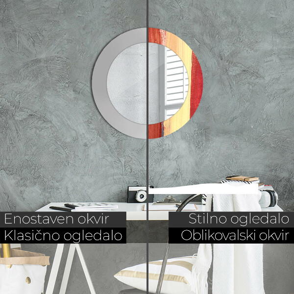 Bedrukte ronde spiegel Abstract beeld