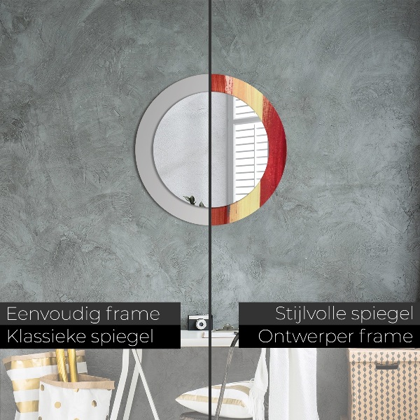 Bedrukte ronde spiegel Abstract beeld