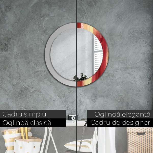 Bedrukte ronde spiegel Abstract beeld