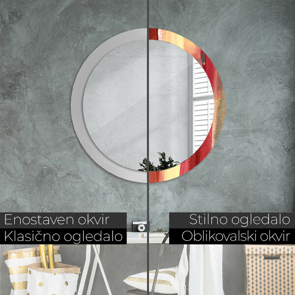 Bedrukte ronde spiegel Abstract beeld