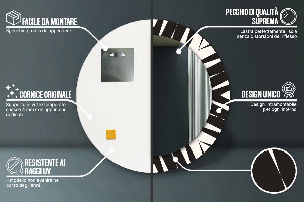 Bedrukte ronde spiegel Geometrie abstractie