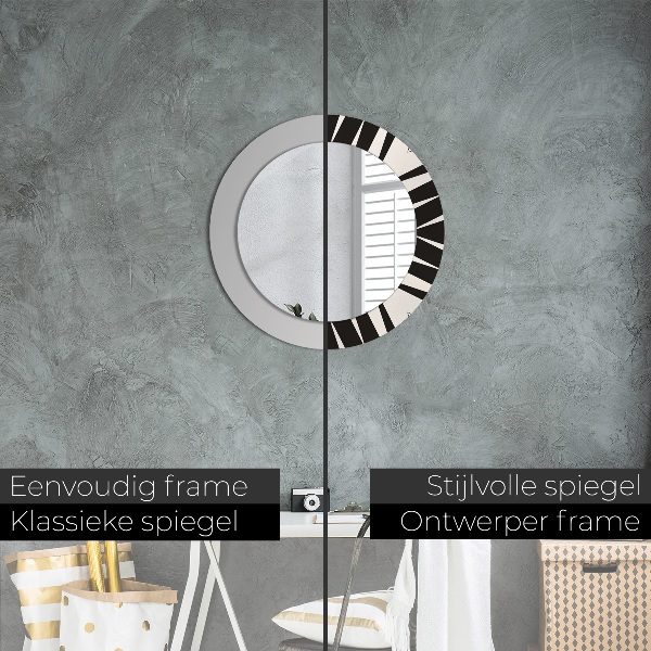 Bedrukte ronde spiegel Geometrie abstractie
